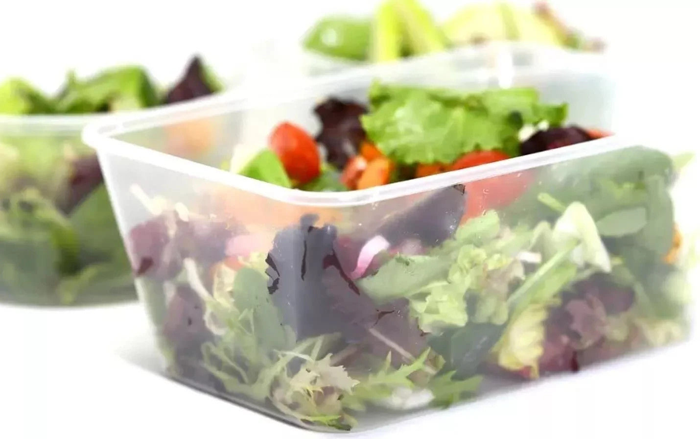 SATCO Clear Plastic Food Containers With Lids 650 ml Reusable 250 Pack Microwave