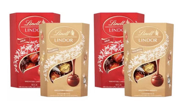 Lindt Lindor Milk Chocolate And Assorted Chocolate Truffles, 4 X200g