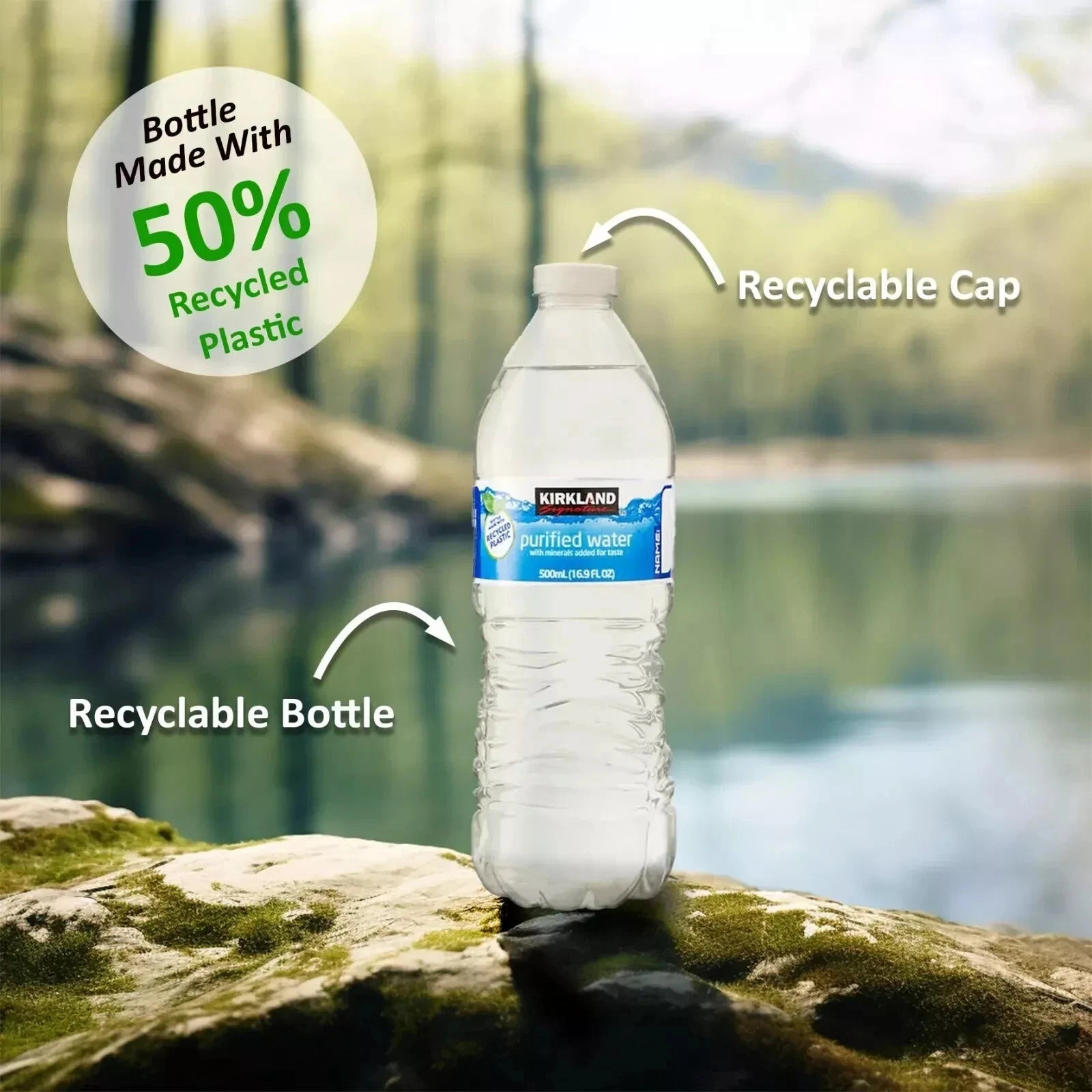 Bulk Kirkland Spring Still Bottled Water 40 x 500ml Water Multipack, Fresh Water