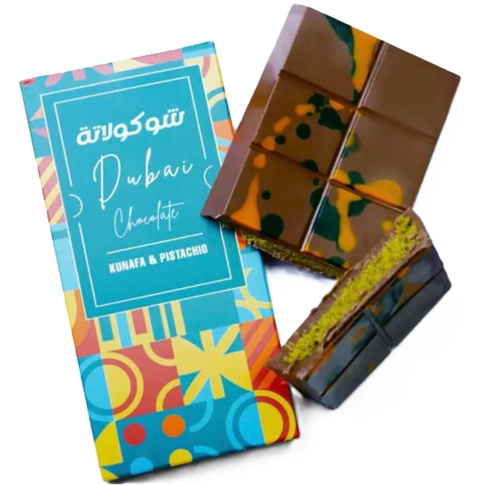Viral Dubai Kunafa Pistachio Chocolate Delicious Snacks Halal Dessert Bar 2x200g
