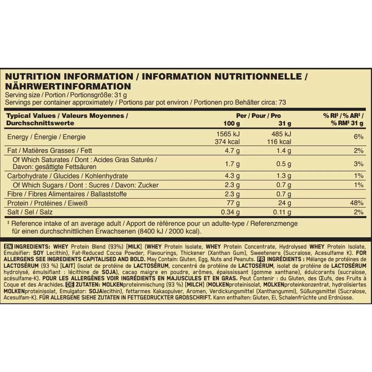 Whey Chocolate and Vanilla Protein Powder Optimum Nutrition Gold Standard 100%