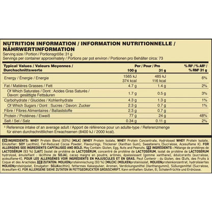 Whey Chocolate and Vanilla Protein Powder Optimum Nutrition Gold Standard 100%