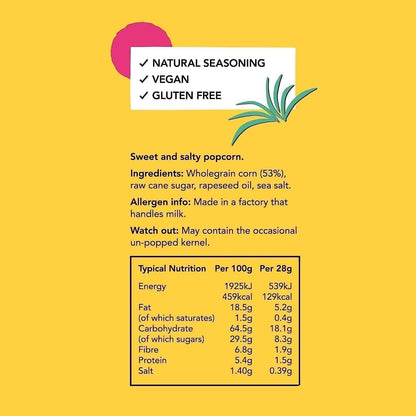 Proper Corn Sweet & Salty Popcorn 32 x 14g Multipack Vegan Low Cal Snack Glute